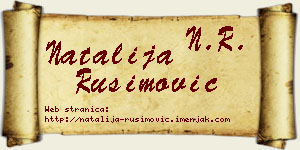Natalija Rusimović vizit kartica